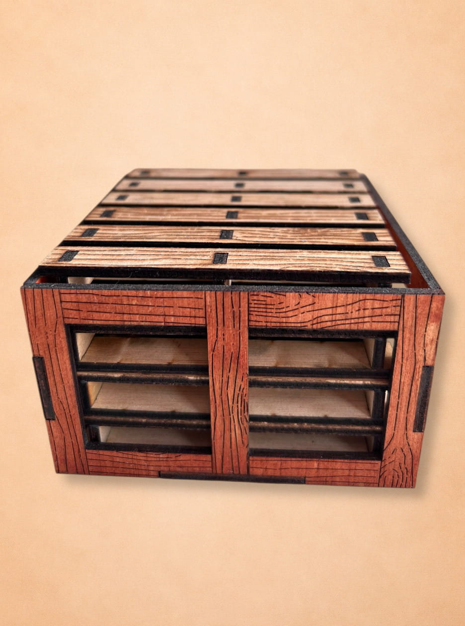 Pack de 4 Posavasos de Madera Diseño Palet con Caja Artesanal