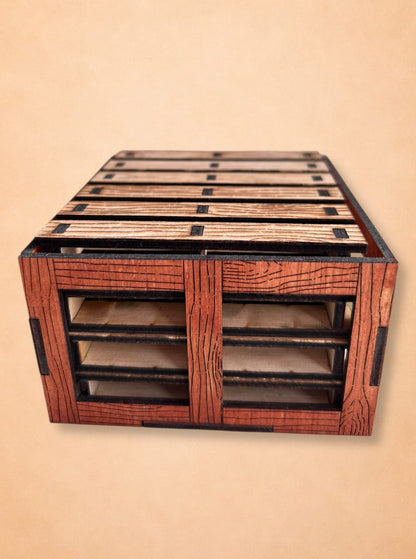 Pack de 4 Posavasos de Madera Diseño Palet con Caja Artesanal