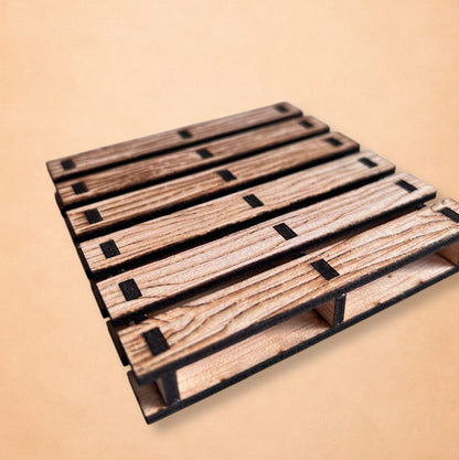 Pack de 4 Posavasos de Madera Diseño Palet con Caja Artesanal