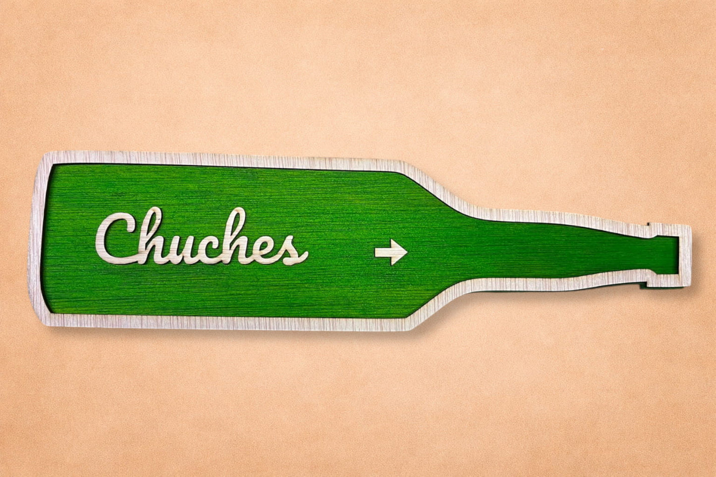 Señal de boda personalizada en madera – Flecha direccional efecto sidra