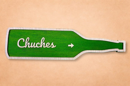 Señal de boda personalizada en madera – Flecha direccional efecto sidra