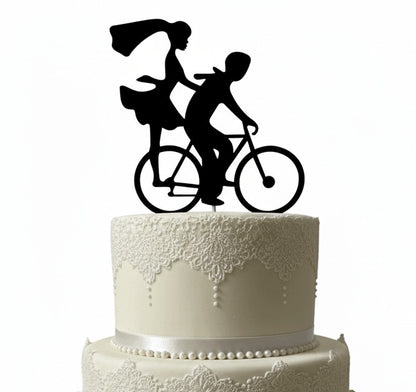 Topper para Tartas de Boda – Pareja en Bicicleta