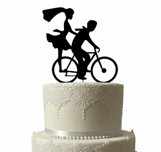 Topper para Tartas de Boda – Pareja en Bicicleta